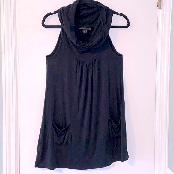 International Concepts black sleeveless soft cowl neck tunic with pockets M - Picture 1 of 8